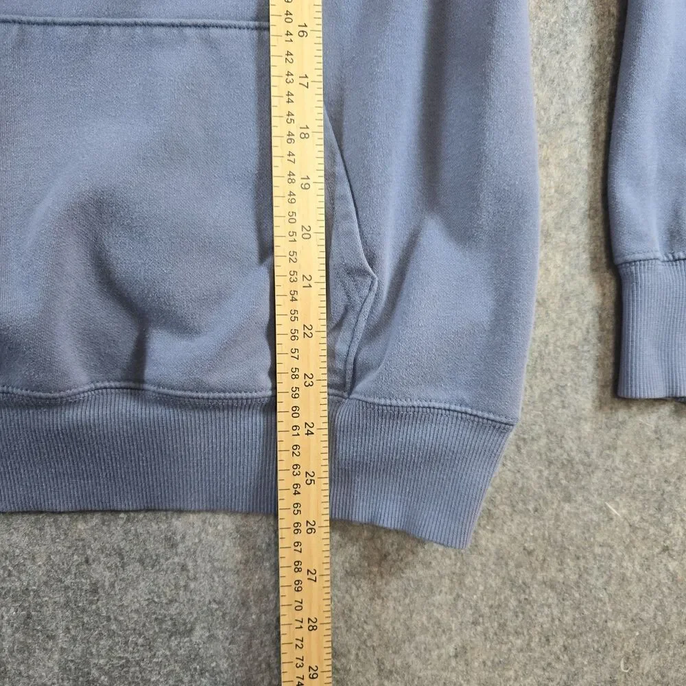 The North Face Men's Hoodie Lime Green Logo Sweatshirt Denim Blue Size M *Flaws*